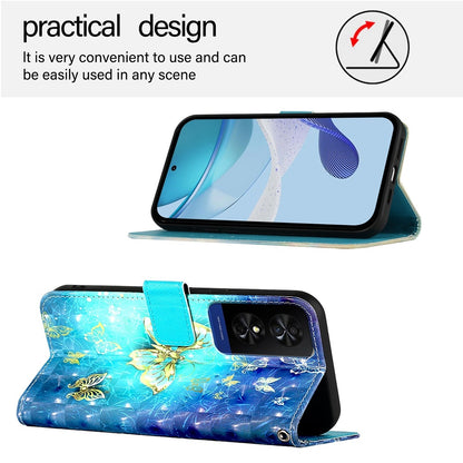 TCL 50 5G Leather Flip Phone Case with 3D Painted Design, Card Holder, Wallet & Stand Function - Durable Protection & Easy Access