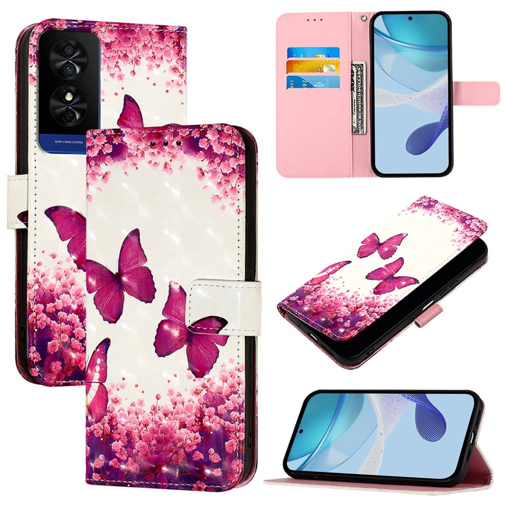 TCL 50 5G Leather Flip Phone Case with 3D Painted Design, Card Holder, Wallet & Stand Function - Durable Protection & Easy Access