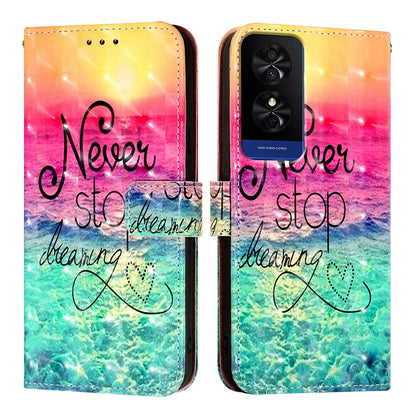 TCL 50 5G Leather Flip Phone Case with 3D Painted Design, Card Holder, Wallet & Stand Function - Durable Protection & Easy Access