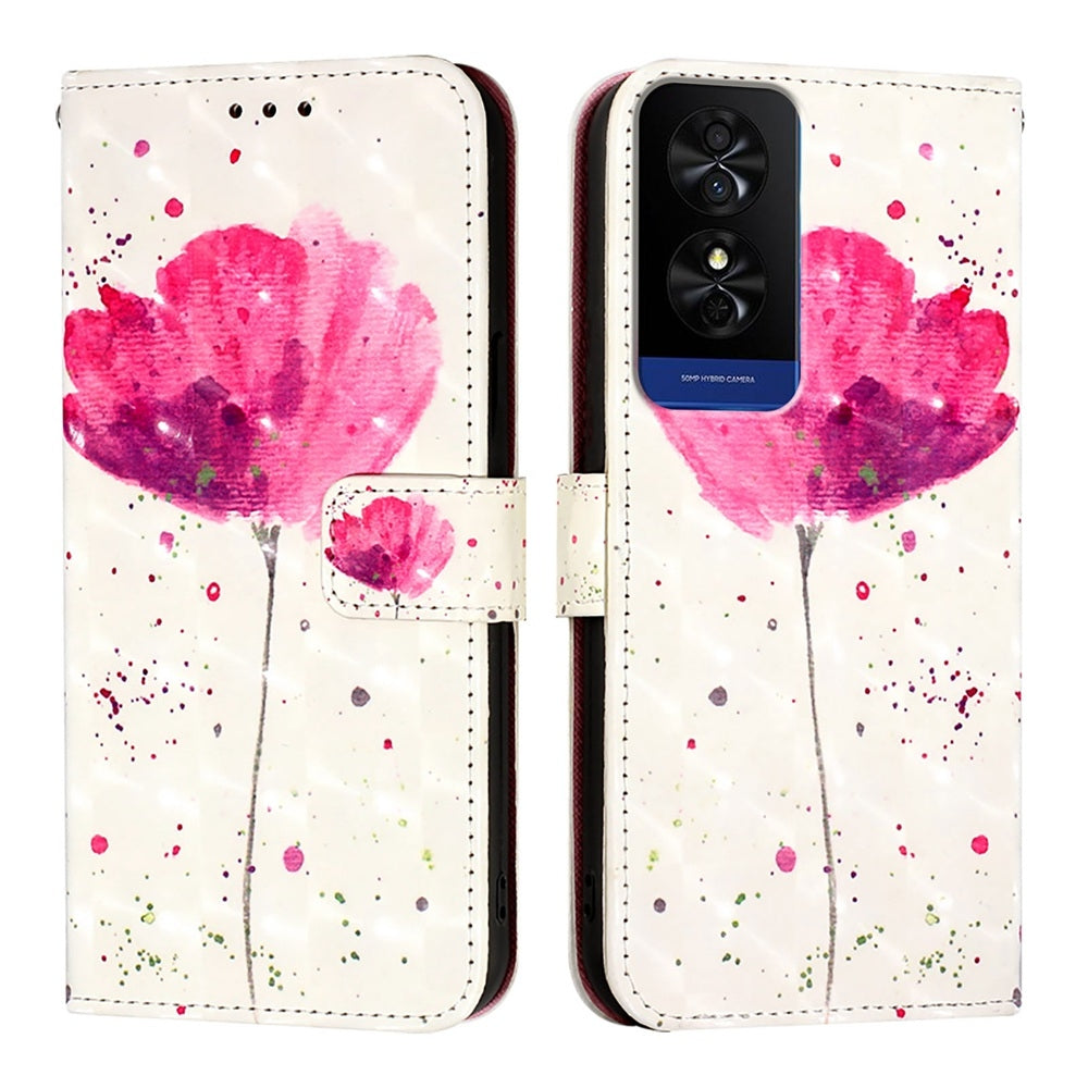 TCL 50 5G Leather Flip Phone Case with 3D Painted Design, Card Holder, Wallet & Stand Function - Durable Protection & Easy Access