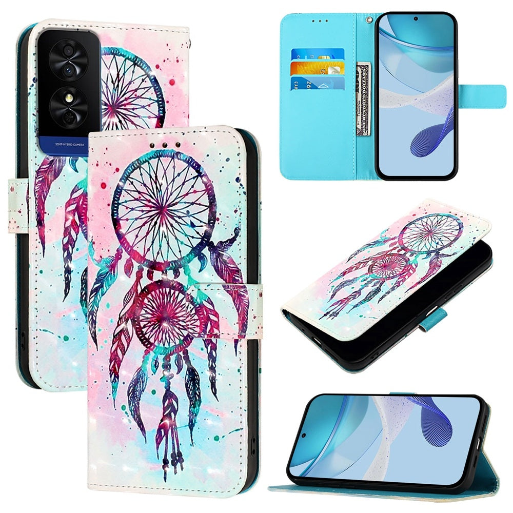 TCL 50 5G Leather Flip Phone Case with 3D Painted Design, Card Holder, Wallet & Stand Function - Durable Protection & Easy Access