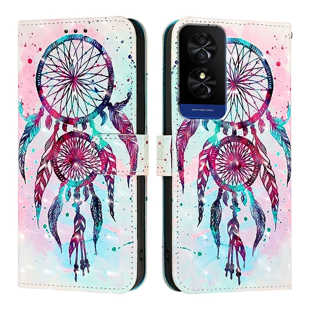 TCL 50 5G Leather Flip Phone Case with 3D Painted Design, Card Holder, Wallet & Stand Function - Durable Protection & Easy Access