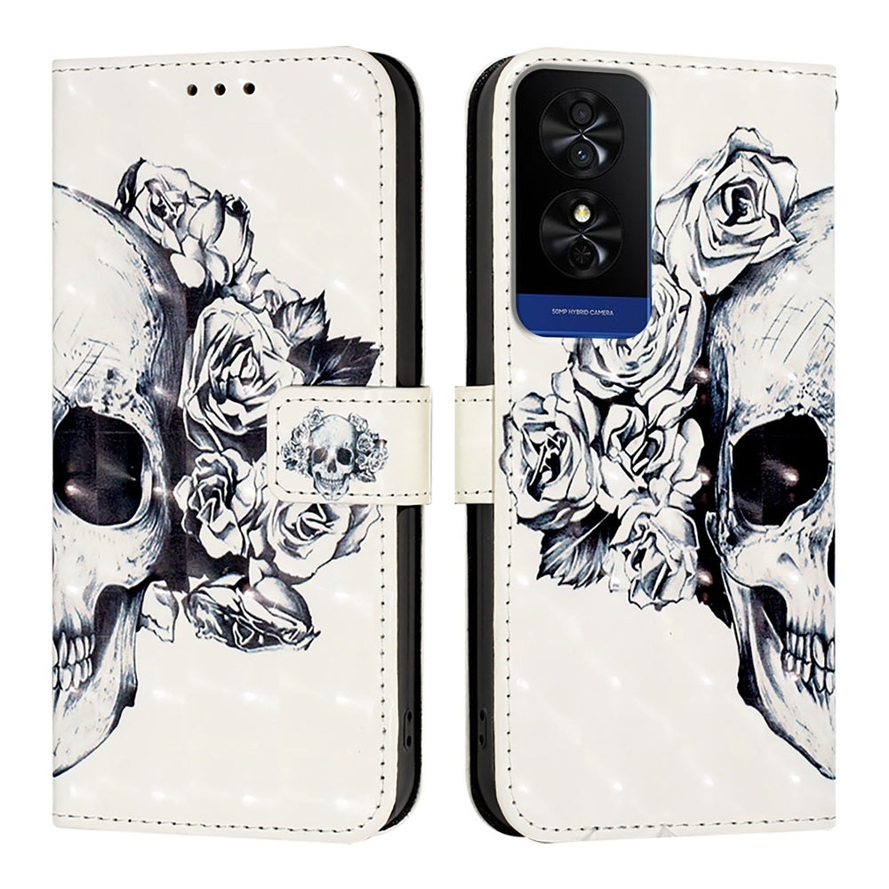 TCL 50 5G Leather Flip Phone Case with 3D Painted Design, Card Holder, Wallet & Stand Function - Durable Protection & Easy Access