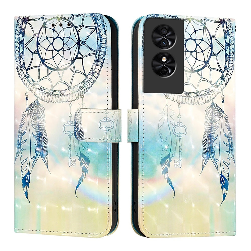 TCL 50 SE Leather Flip Phone Case with 3D Painted Design, Card Holder, Wallet & Stand Function - Durable Protection & Easy Access