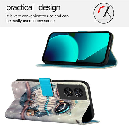 TCL 50 SE Leather Flip Phone Case with 3D Painted Design, Card Holder, Wallet & Stand Function - Durable Protection & Easy Access