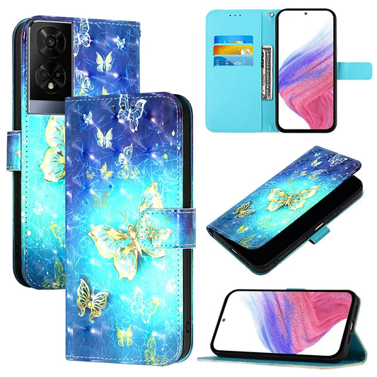 TCL 50 XE 5G Leather Flip Phone Case with 3D Painted Design, Card Holder, Wallet & Stand Function - Durable Protection & Easy Access