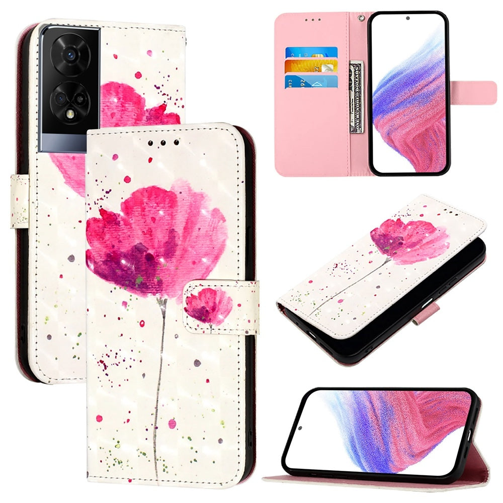 TCL 50 XE 5G Leather Flip Phone Case with 3D Painted Design, Card Holder, Wallet & Stand Function - Durable Protection & Easy Access
