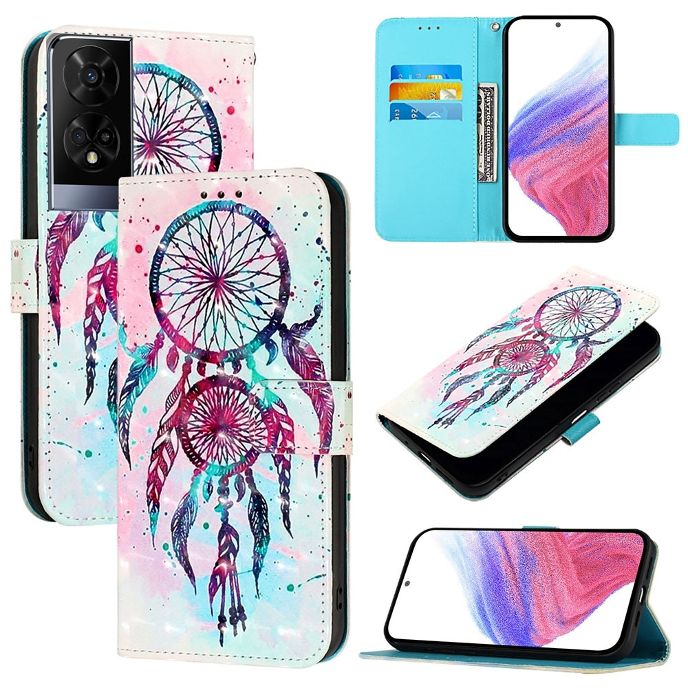 TCL 50 XE 5G Leather Flip Phone Case with 3D Painted Design, Card Holder, Wallet & Stand Function - Durable Protection & Easy Access