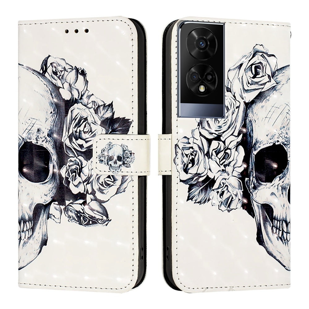 TCL 50 XE 5G Leather Flip Phone Case with 3D Painted Design, Card Holder, Wallet & Stand Function - Durable Protection & Easy Access
