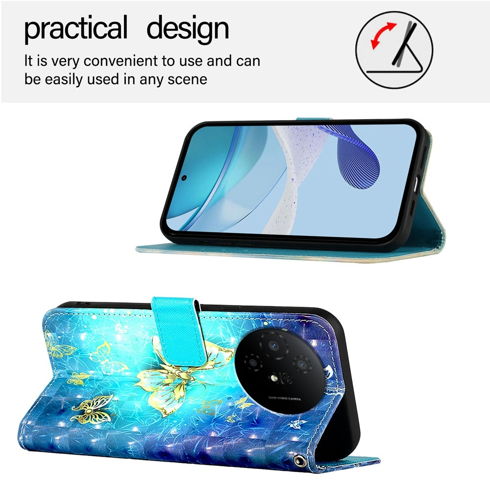 TCL 50 XL 5G Leather Flip Phone Case with 3D Painted Design, Card Holder, Wallet & Stand Function - Durable Protection & Easy Access