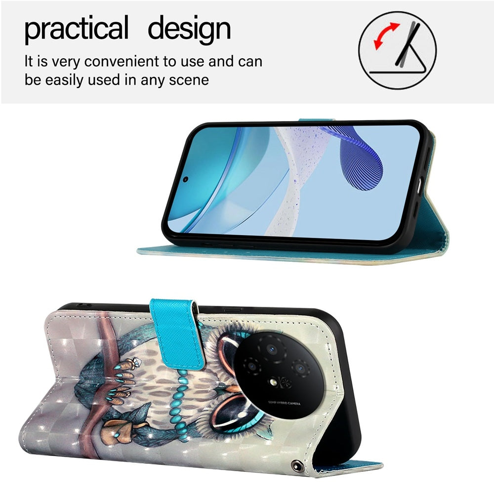 TCL 50 XL 5G Leather Flip Phone Case with 3D Painted Design, Card Holder, Wallet & Stand Function - Durable Protection & Easy Access