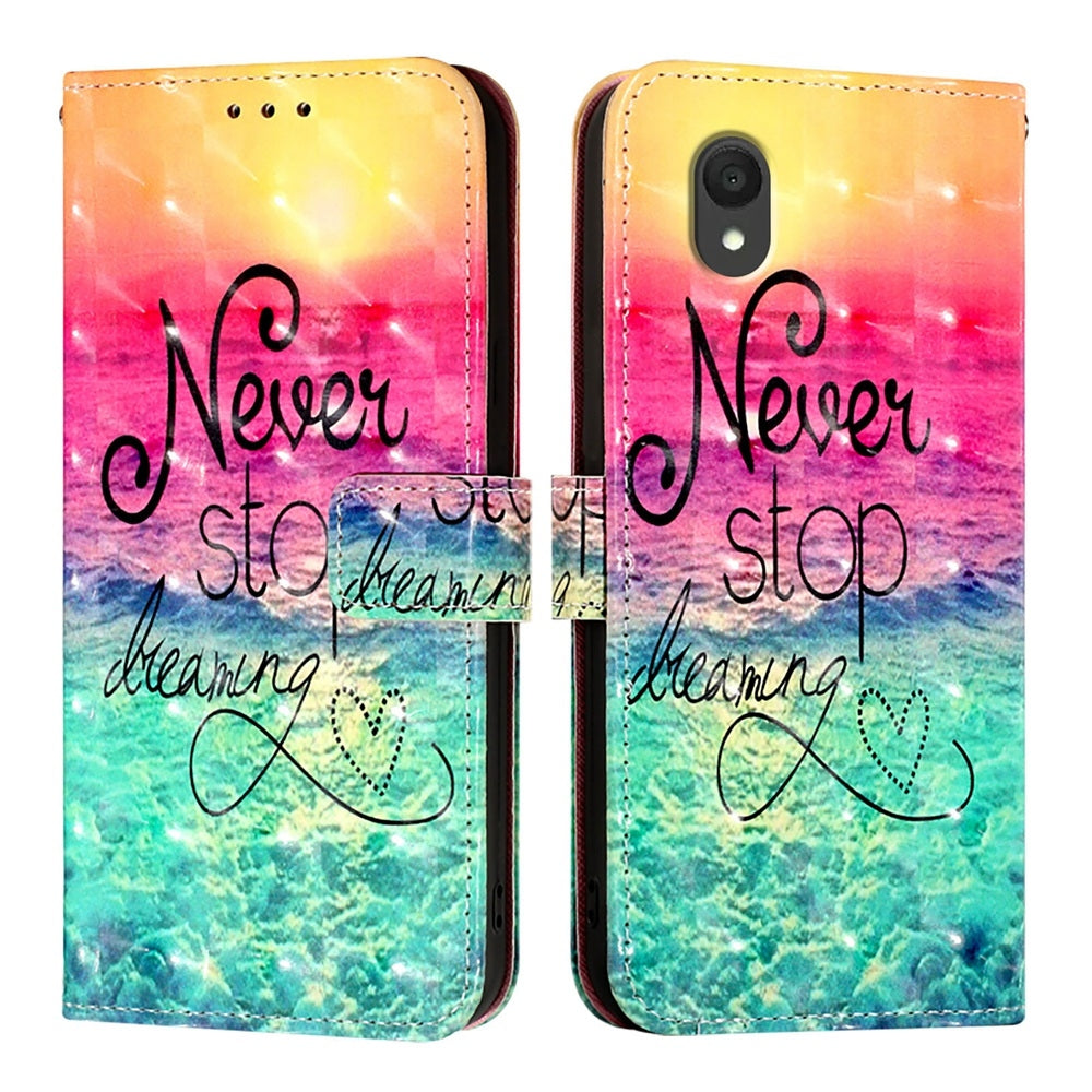 TCL 201 Leather Flip Phone Case with 3D Painted Design, Card Holder, Wallet & Stand Function - Durable Protection & Easy Access