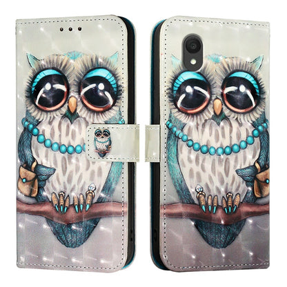 TCL 201 Leather Flip Phone Case with 3D Painted Design, Card Holder, Wallet & Stand Function - Durable Protection & Easy Access