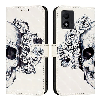 TCL 303 Leather Flip Phone Case with 3D Painted Design, Card Holder, Wallet & Stand Function - Durable Protection & Easy Access