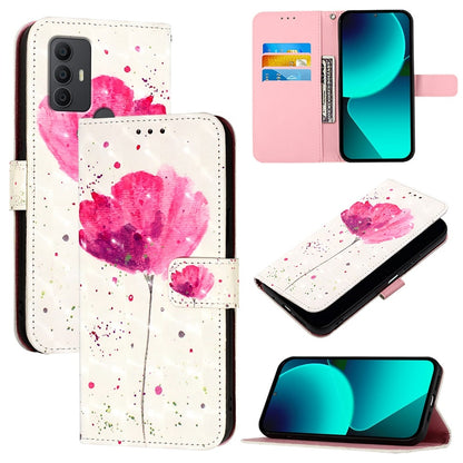 TCL 305 Leather Flip Phone Case with 3D Painted Design, Card Holder, Wallet & Stand Function - Durable Protection & Easy Access