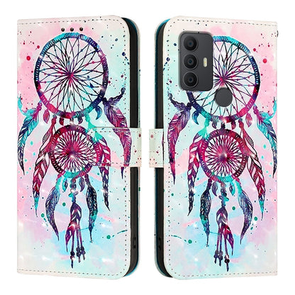 TCL 305 Leather Flip Phone Case with 3D Painted Design, Card Holder, Wallet & Stand Function - Durable Protection & Easy Access