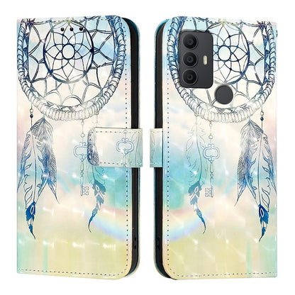 TCL 306 Leather Flip Phone Case with 3D Painted Design, Card Holder, Wallet & Stand Function - Durable Protection & Easy Access