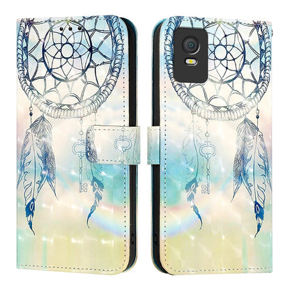 TCL 403 Leather Flip Phone Case with 3D Painted Design, Card Holder, Wallet & Stand Function - Durable Protection & Easy Access