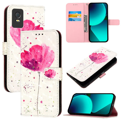 TCL 403 Leather Flip Phone Case with 3D Painted Design, Card Holder, Wallet & Stand Function - Durable Protection & Easy Access