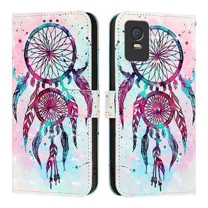 TCL 403 Leather Flip Phone Case with 3D Painted Design, Card Holder, Wallet & Stand Function - Durable Protection & Easy Access