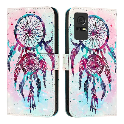 TCL 406 Leather Flip Phone Case with 3D Painted Design, Card Holder, Wallet & Stand Function - Durable Protection & Easy Access