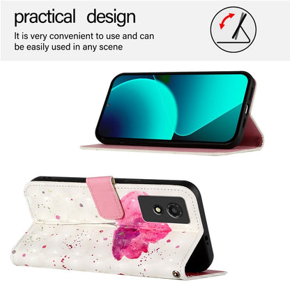 TCL 501 Leather Flip Phone Case with 3D Painted Design, Card Holder, Wallet & Stand Function - Durable Protection & Easy Access