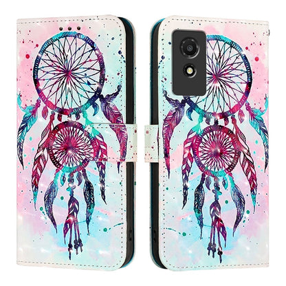 TCL 501 Leather Flip Phone Case with 3D Painted Design, Card Holder, Wallet & Stand Function - Durable Protection & Easy Access