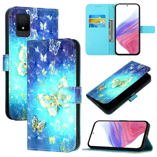 TCL 502 Leather Flip Phone Case with 3D Painted Design, Card Holder, Wallet & Stand Function - Durable Protection & Easy Access