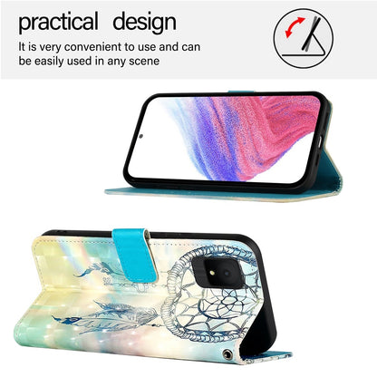 TCL 502 Leather Flip Phone Case with 3D Painted Design, Card Holder, Wallet & Stand Function - Durable Protection & Easy Access