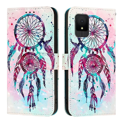 TCL 502 Leather Flip Phone Case with 3D Painted Design, Card Holder, Wallet & Stand Function - Durable Protection & Easy Access