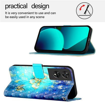 TCL 505 Leather Flip Phone Case with 3D Painted Design, Card Holder, Wallet & Stand Function - Durable Protection & Easy Access