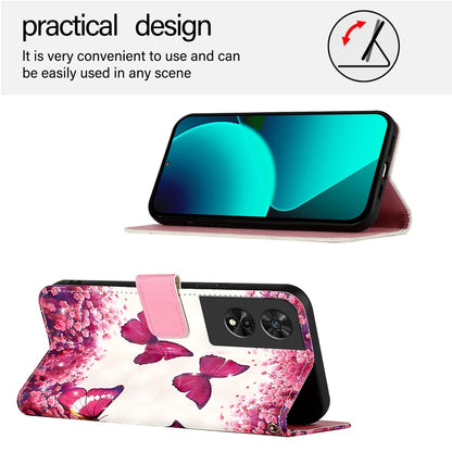 TCL 505 Leather Flip Phone Case with 3D Painted Design, Card Holder, Wallet & Stand Function - Durable Protection & Easy Access