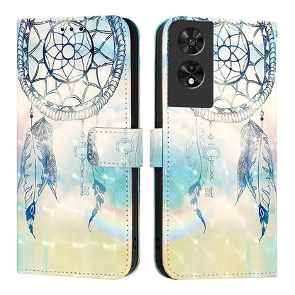 TCL 505 Leather Flip Phone Case with 3D Painted Design, Card Holder, Wallet & Stand Function - Durable Protection & Easy Access