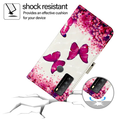 TCL 30 XL T701DL Leather Flip Phone Case with 3D Painted Design, Card Holder, Wallet & Stand Function - Durable Protection & Easy Access