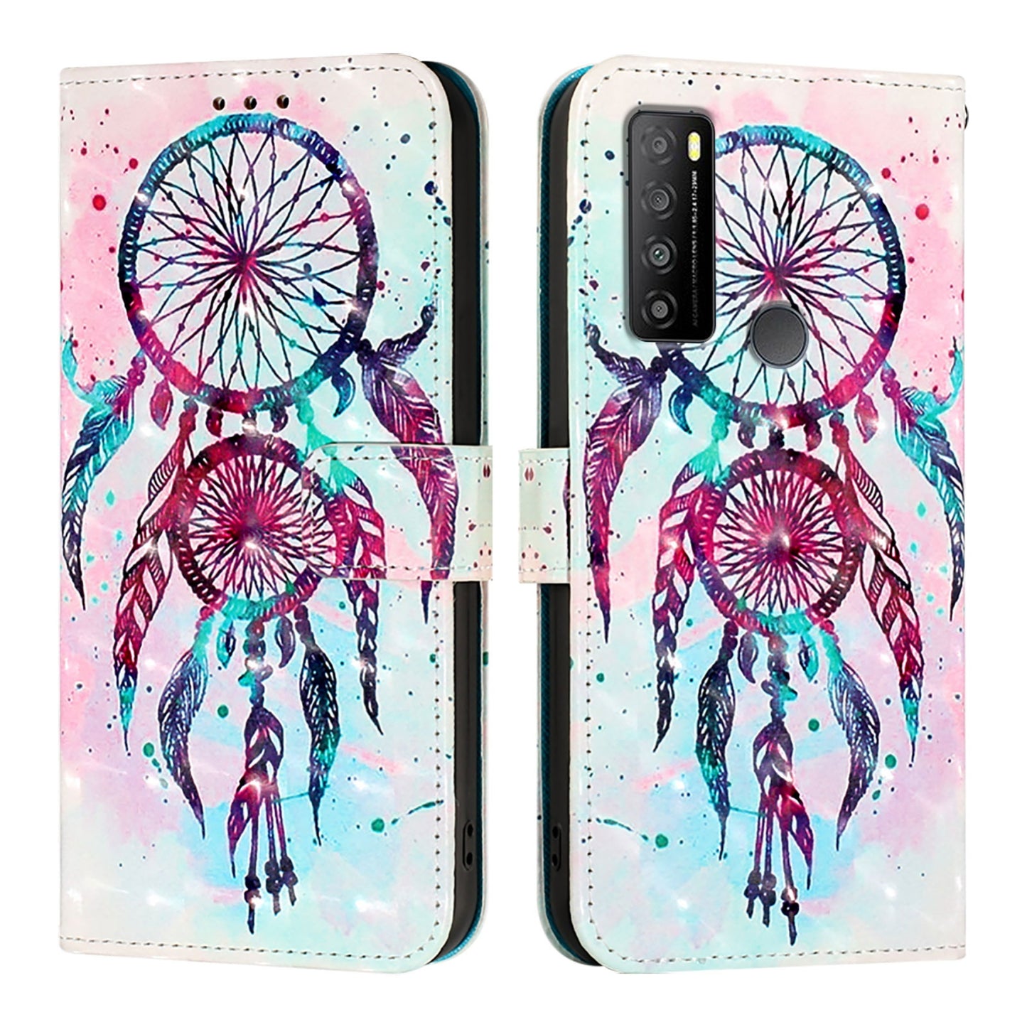 TCL 30 XL T701DL Leather Flip Phone Case with 3D Painted Design, Card Holder, Wallet & Stand Function - Durable Protection & Easy Access