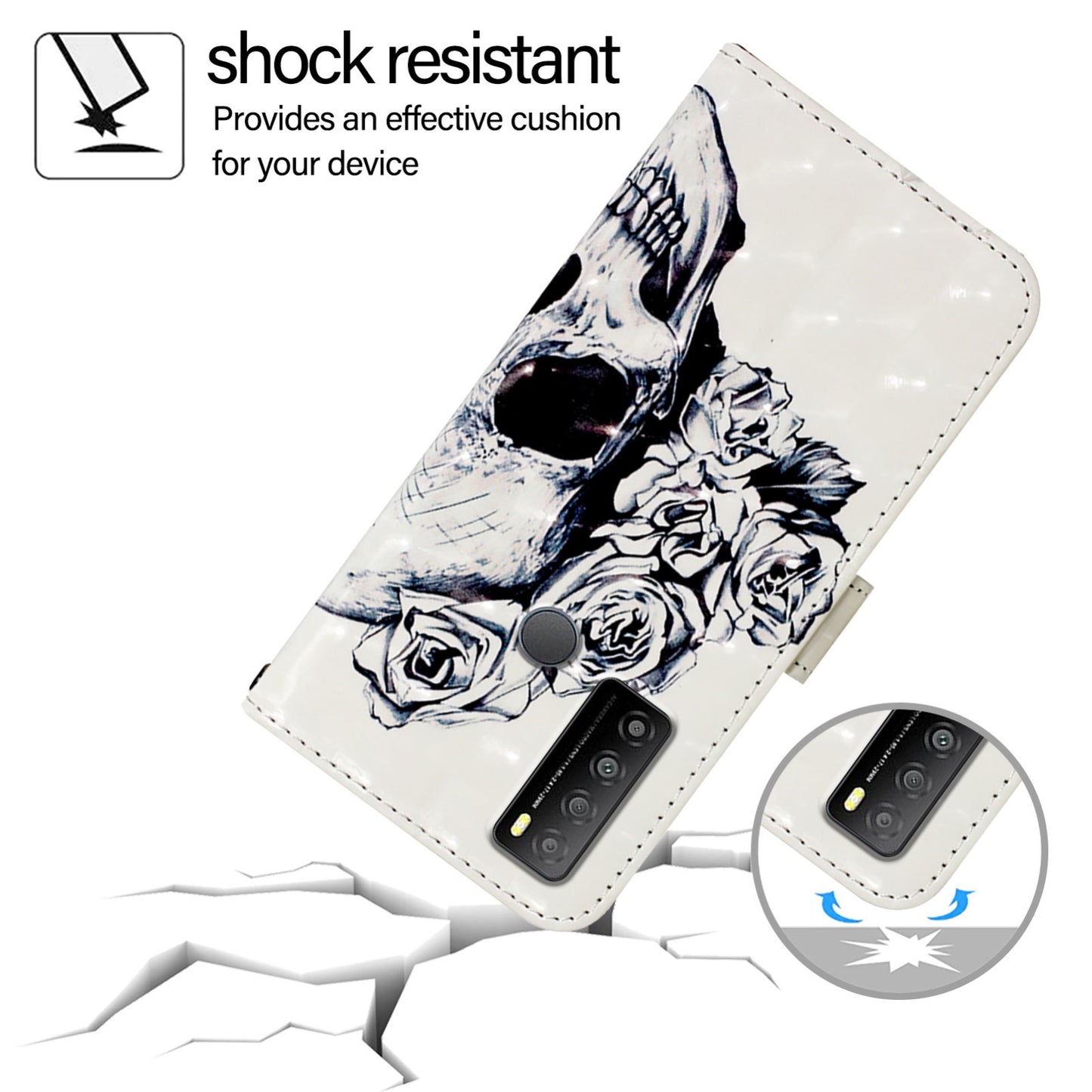 TCL 30 XL T701DL Leather Flip Phone Case with 3D Painted Design, Card Holder, Wallet & Stand Function - Durable Protection & Easy Access