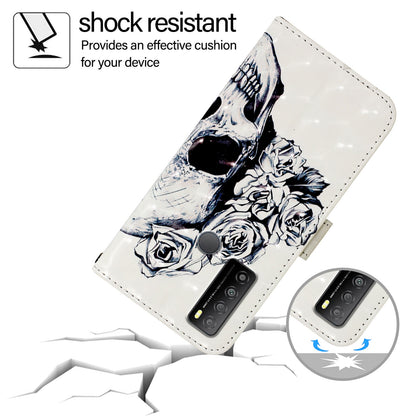 TCL 30 XL T701DL Leather Flip Phone Case with 3D Painted Design, Card Holder, Wallet & Stand Function - Durable Protection & Easy Access