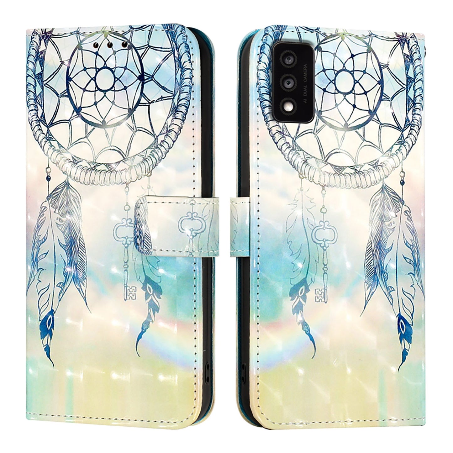 TCL 30T T603DL Leather Flip Phone Case with 3D Painted Design, Card Holder, Wallet & Stand Function - Durable Protection & Easy Access