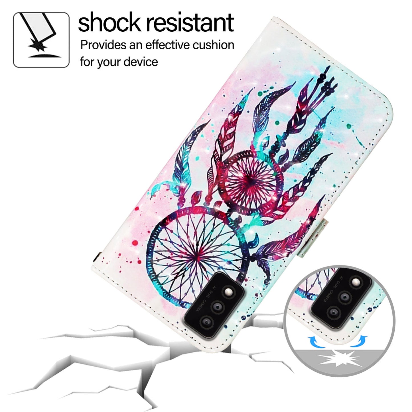 TCL 30T T603DL Leather Flip Phone Case with 3D Painted Design, Card Holder, Wallet & Stand Function - Durable Protection & Easy Access