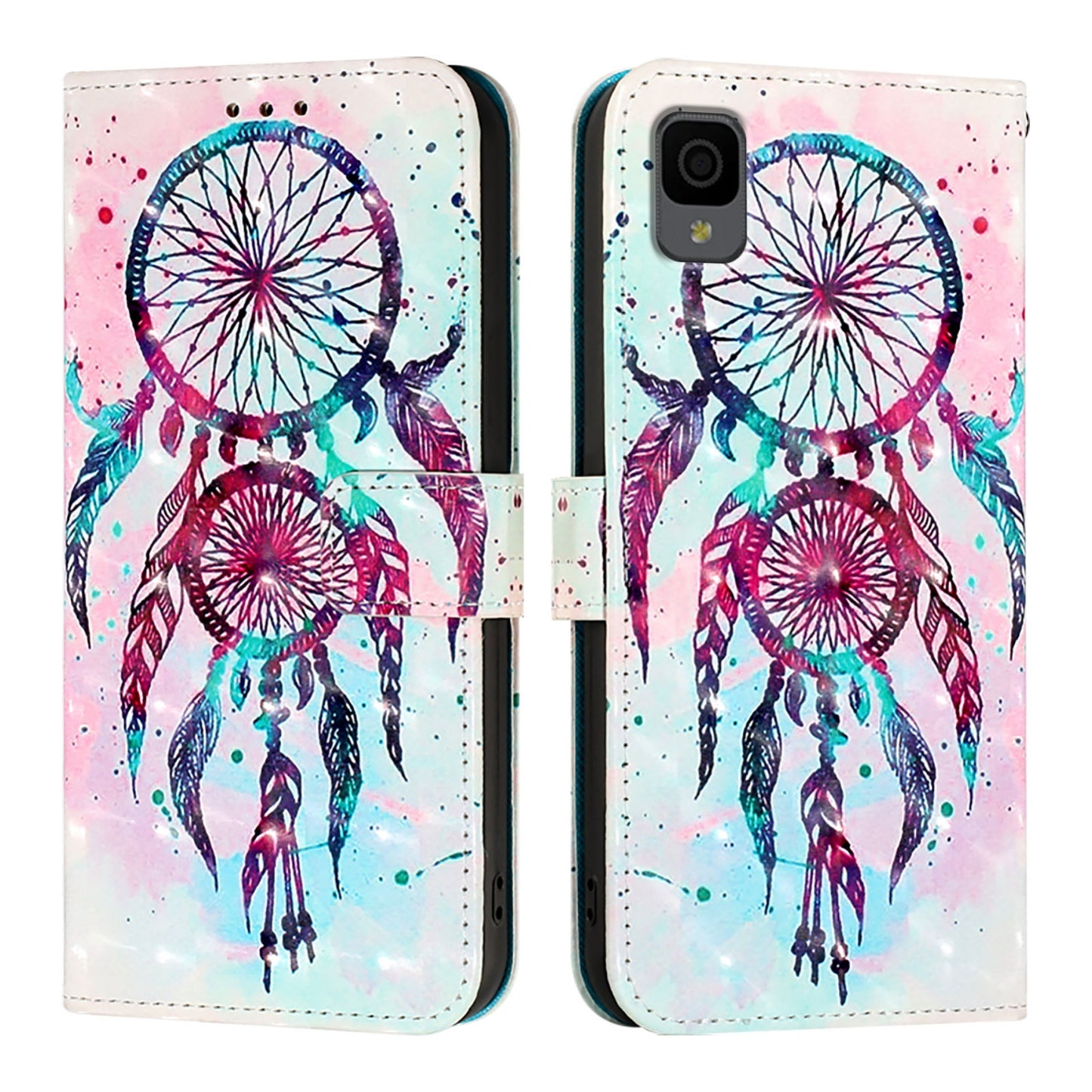 TCL 30 Z T602DL Leather Flip Phone Case with 3D Painted Design, Card Holder, Wallet & Stand Function - Durable Protection & Easy Access