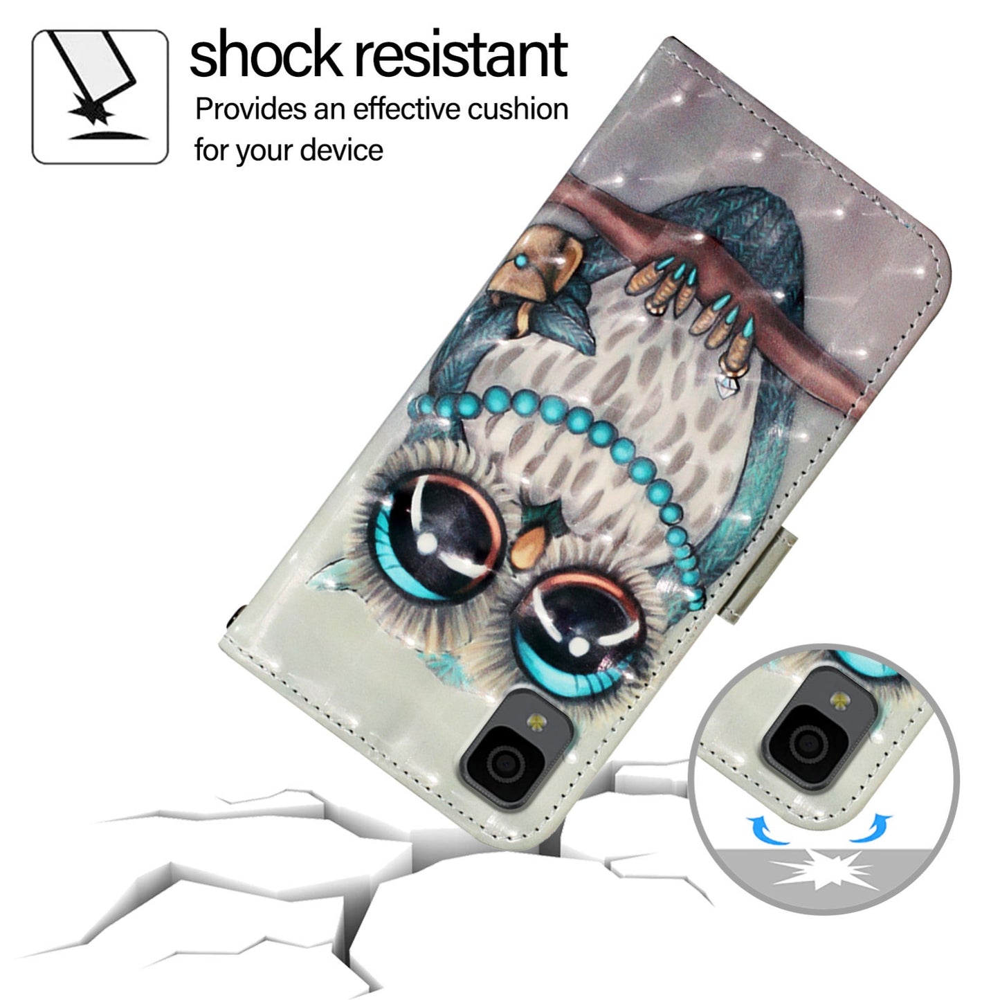 TCL 30 Z T602DL Leather Flip Phone Case with 3D Painted Design, Card Holder, Wallet & Stand Function - Durable Protection & Easy Access