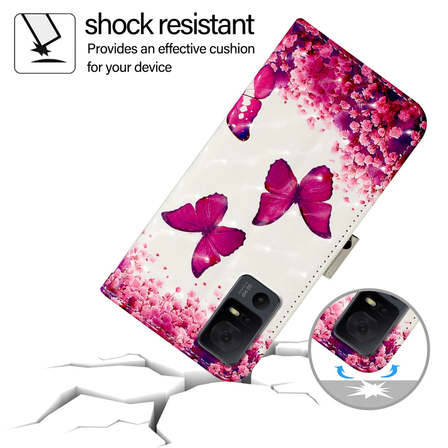 TCL 40 XL Leather Flip Phone Case with 3D Painted Design, Card Holder, Wallet & Stand Function - Durable Protection & Easy Access