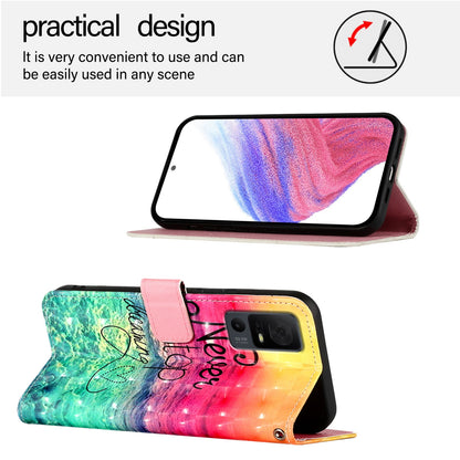 TCL 40 T T608DL Leather Flip Phone Case with 3D Painted Design, Card Holder, Wallet & Stand Function - Durable Protection & Easy Access