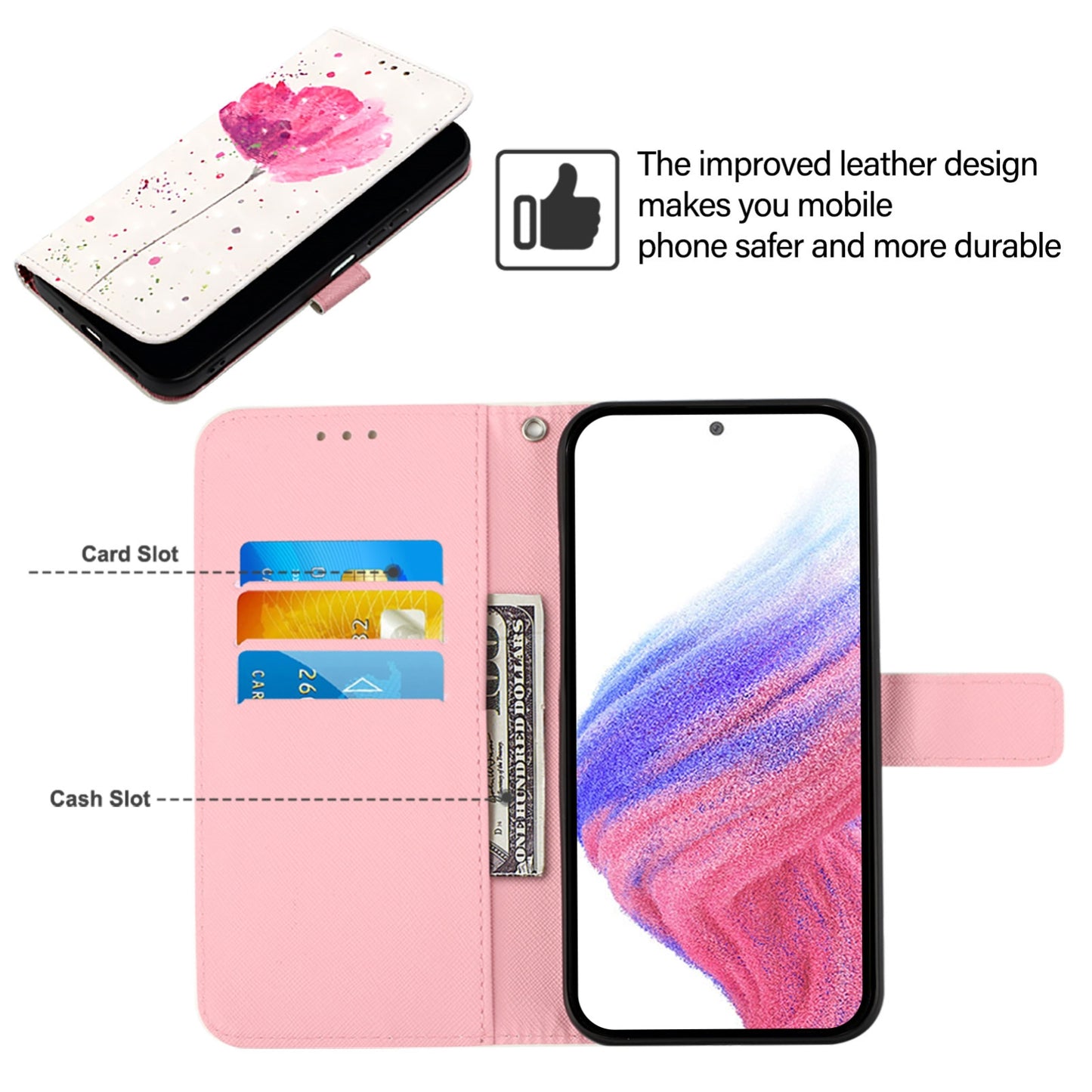 TCL 40 T T608DL Leather Flip Phone Case with 3D Painted Design, Card Holder, Wallet & Stand Function - Durable Protection & Easy Access