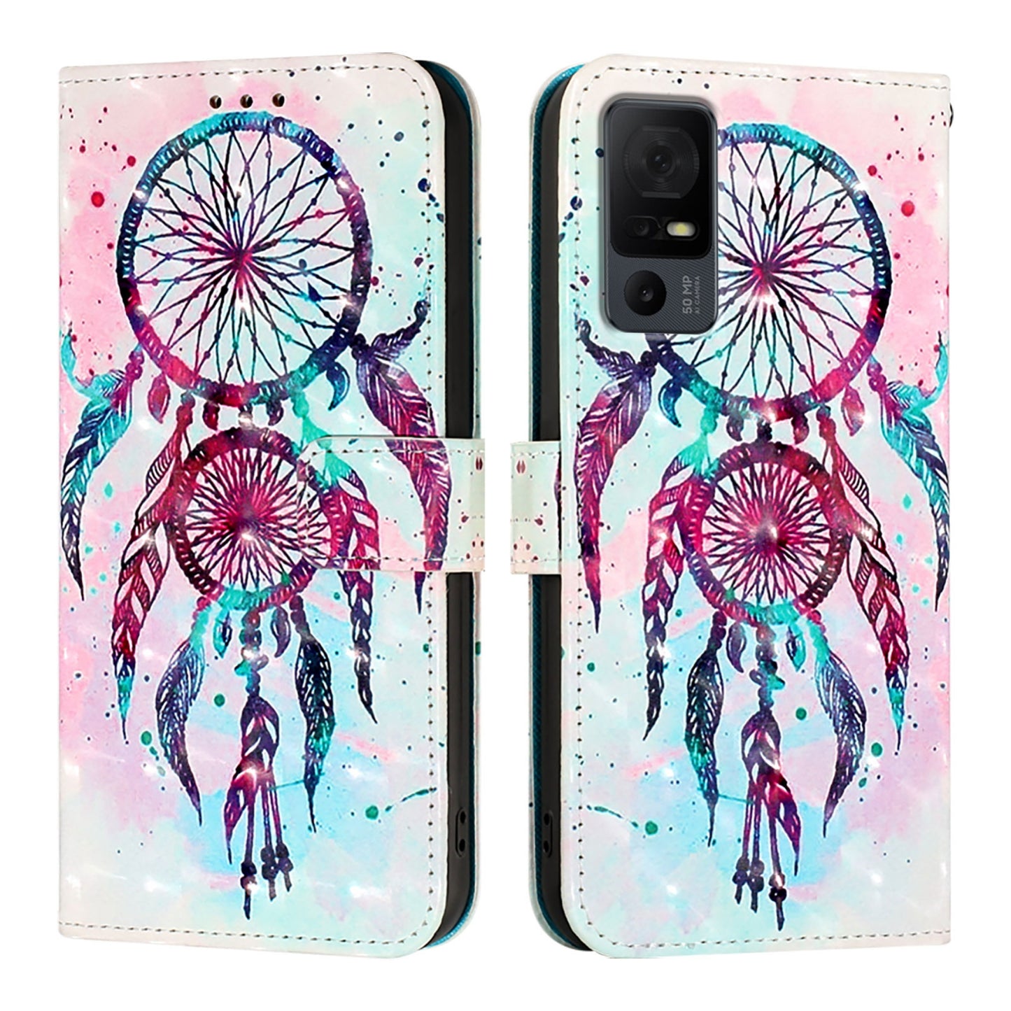 TCL 40 XL Leather Flip Phone Case with 3D Painted Design, Card Holder, Wallet & Stand Function - Durable Protection & Easy Access
