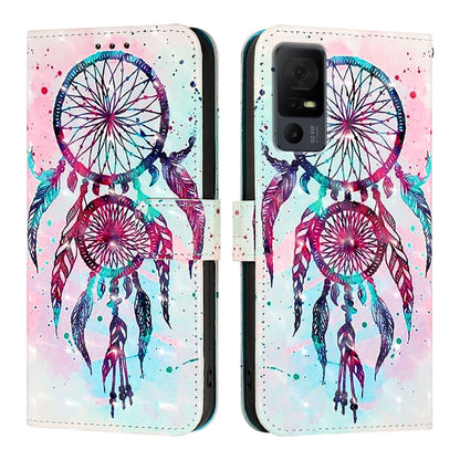 TCL 40 T T608DL Leather Flip Phone Case with 3D Painted Design, Card Holder, Wallet & Stand Function - Durable Protection & Easy Access