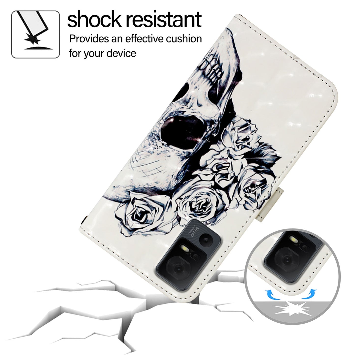 TCL 40 XL Leather Flip Phone Case with 3D Painted Design, Card Holder, Wallet & Stand Function - Durable Protection & Easy Access