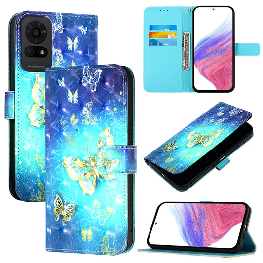 TCL 50 LE 5G Leather Flip Phone Case with 3D Painted Design, Card Holder, Wallet & Stand Function - Durable Protection & Easy Access