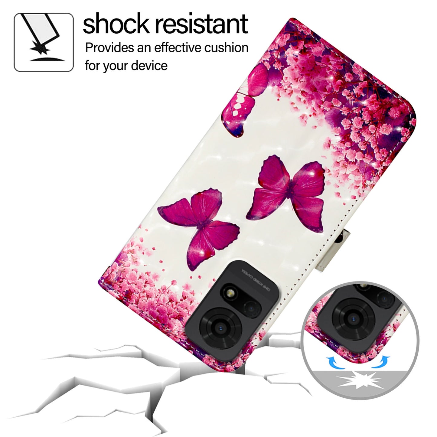 TCL 50 LE 5G Leather Flip Phone Case with 3D Painted Design, Card Holder, Wallet & Stand Function - Durable Protection & Easy Access