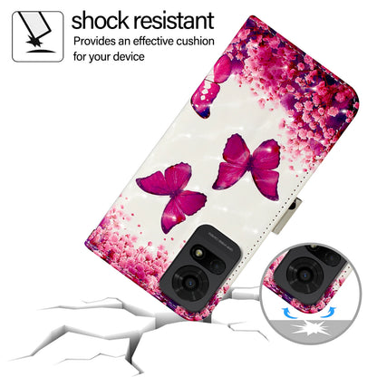 TCL 50 LE 5G Leather Flip Phone Case with 3D Painted Design, Card Holder, Wallet & Stand Function - Durable Protection & Easy Access